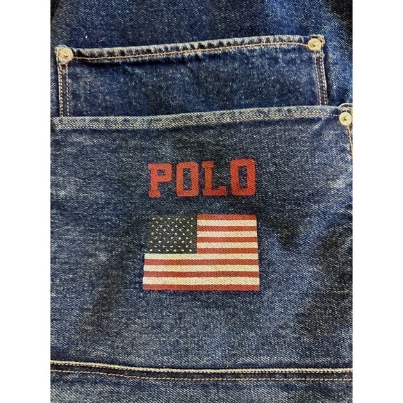 Vtg Ralph Lauren Polo US Flag Denim Duffle Bag X Large - Picture 2 of 7